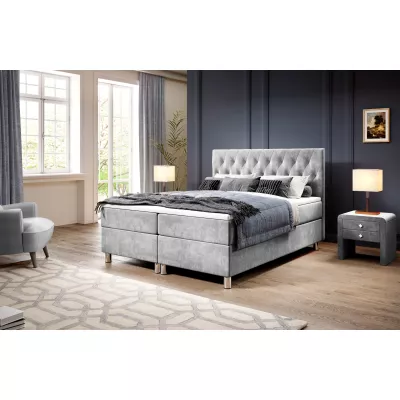 Boxspringová postel 180x200 RAQUEL 1 - světle šedá