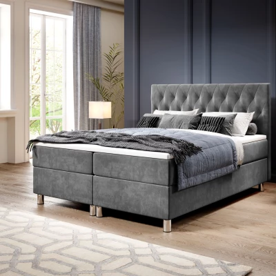 Boxspringová postel 180x200 RAQUEL 1 - popelavá