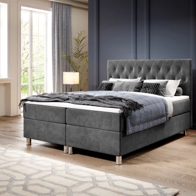 Boxspringová postel 180x200 RAQUEL 1 - šedá