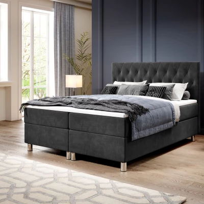 Boxspringová postel 180x200 RAQUEL 1 - tmavě šedá