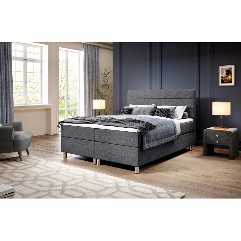 Kontinentální postel 160x200 RAQUEL 2 - šedá