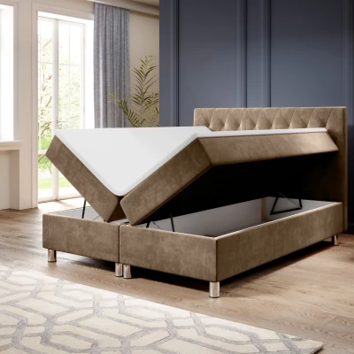 Kontinentální postel 180x200 RAQUEL 2 - šedá