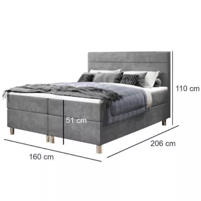 Kontinentální postel 160x200 RAQUEL 2 - modrá