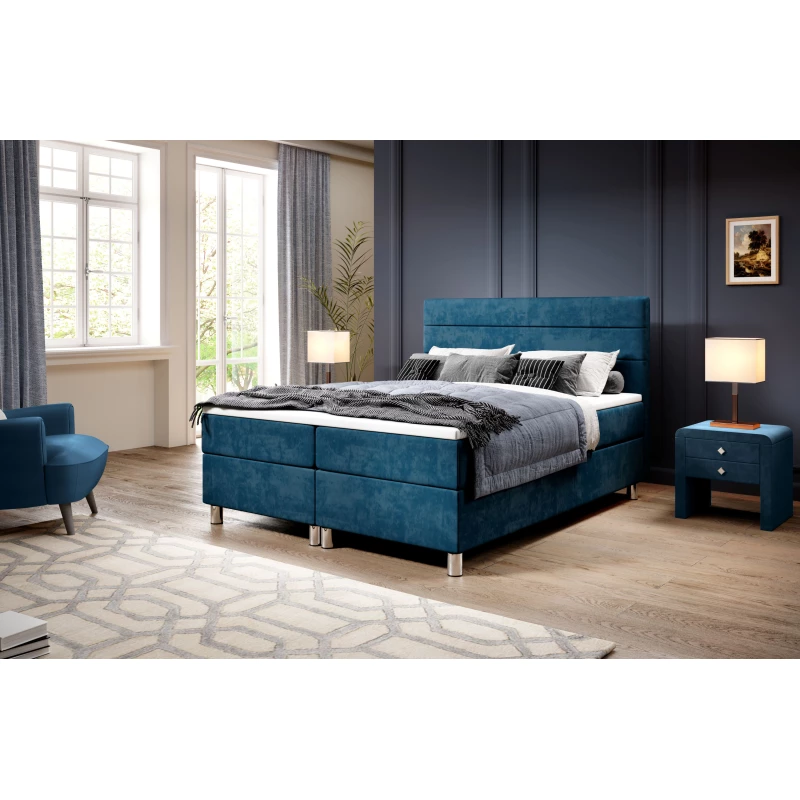 Kontinentální postel 160x200 RAQUEL 2 - modrá