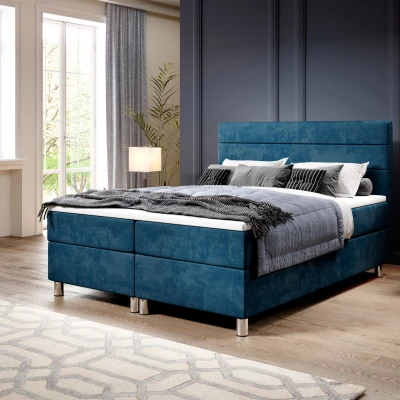 Kontinentální postel 180x200 RAQUEL 2 - modrá