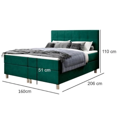 Americká postel 160x200 RAQUEL 3 - petrolejová