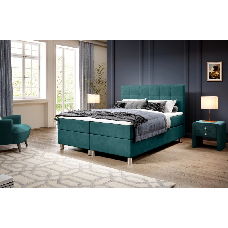 Americká postel 160x200 RAQUEL 3 - petrolejová