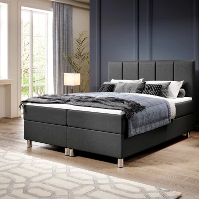 Hotelová postel 160x200 RAQUEL 4 - tmavě šedá