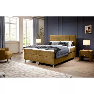 Hotelová postel 160x200 RAQUEL 4 - hořčicová