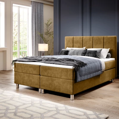 Hotelová postel 180x200 RAQUEL 4 - hořčicová