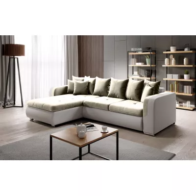 Rohová sedací souprava DAFNI MINI - bílá / béžová, levý roh