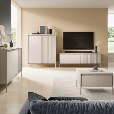 Široký TV stolek 187 cm MOULTON - béžový