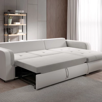 Rohová sedací souprava DAFNI MINI - bílá / krémová, levý roh