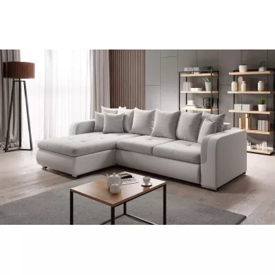 Rohová sedací souprava DAFNI MINI - bílá / světle šedá, levý roh