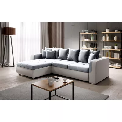 Rohová sedací souprava DAFNI MINI - bílá / šedá, levý roh