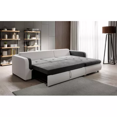 Rohová sedací souprava DAFNI MINI - bílá / černá, levý roh