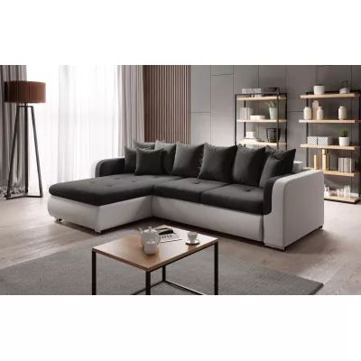 Rohová sedací souprava DAFNI MINI - bílá / černá, levý roh