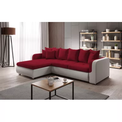 Rohová sedací souprava DAFNI MINI - bílá / červená, levý roh