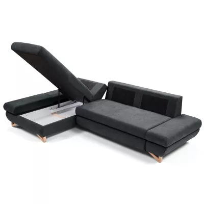 Rozkládací rohová sedačka GULEPA 1 - antracitová, levý roh