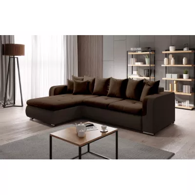 Rohová sedací souprava DAFNI MINI - hnědá, levý roh