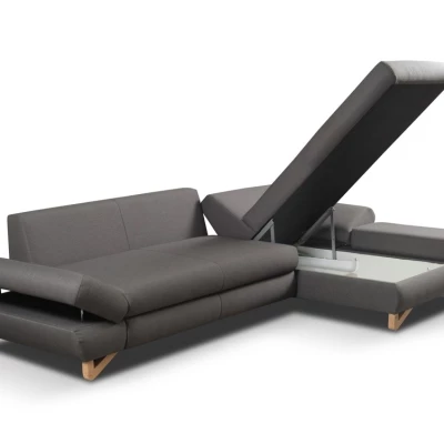 Rozkládací rohová sedačka GULEPA 1 - ocelová šedá 2, pravý roh