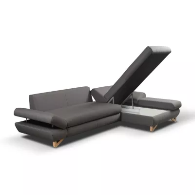 Rozkládací rohová sedačka GULEPA 1 - ocelová šedá 2, pravý roh