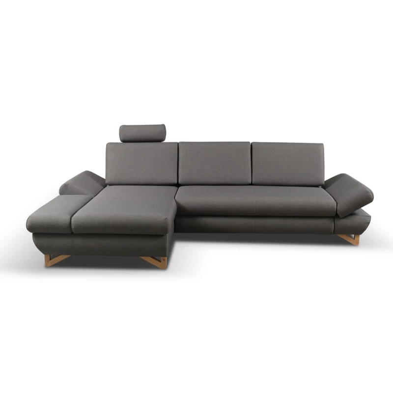 Rozkládací rohová sedačka GULEPA 1 - ocelová šedá 2, levý roh