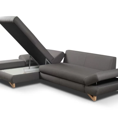 Rozkládací rohová sedačka GULEPA 1 - ocelová šedá 2, levý roh