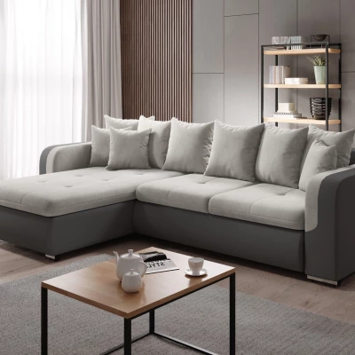 Rohová sedací souprava DAFNI MINI - šedá / světle béžová, levý roh