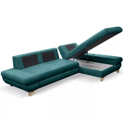 Rozkládací rohová sedačka GULEPA 1 - petrolejová, pravý roh