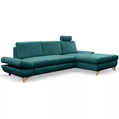 Rozkládací rohová sedačka GULEPA 1 - petrolejová, pravý roh