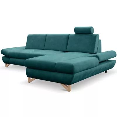 Rozkládací rohová sedačka GULEPA 1 - petrolejová, pravý roh