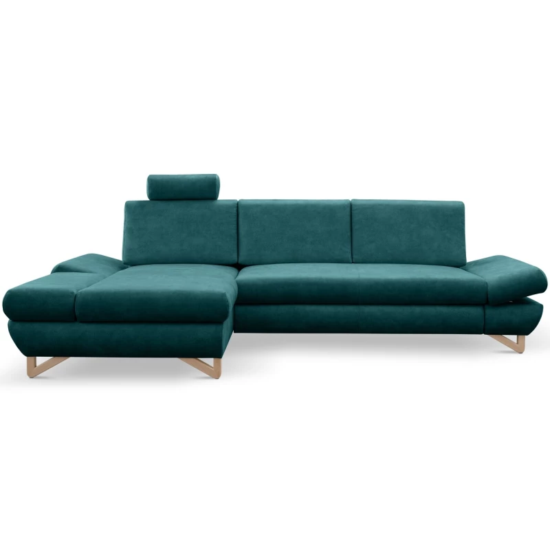 Rozkládací rohová sedačka GULEPA 1 - petrolejová, levý roh