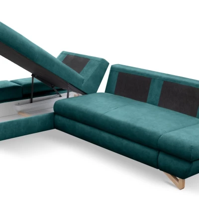Rozkládací rohová sedačka GULEPA 1 - petrolejová, levý roh
