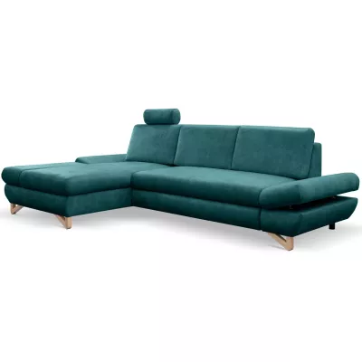 Rozkládací rohová sedačka GULEPA 1 - petrolejová, levý roh