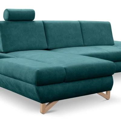 Rozkládací rohová sedačka GULEPA 1 - petrolejová, levý roh