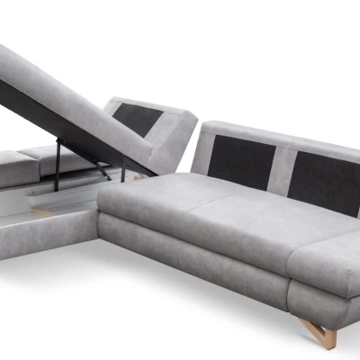 Rozkládací rohová sedačka GULEPA 1 - slonovinová, levý roh