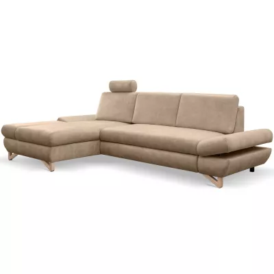 Rozkládací rohová sedačka GULEPA 1 - tmavá béžová, levý roh