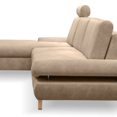 Rozkládací rohová sedačka GULEPA 1 - tmavá béžová, levý roh