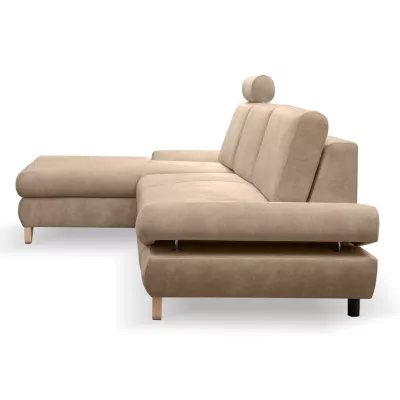 Rozkládací rohová sedačka GULEPA 1 - tmavá béžová, levý roh