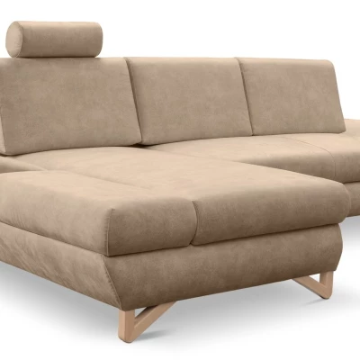 Rozkládací rohová sedačka GULEPA 1 - tmavá béžová, levý roh