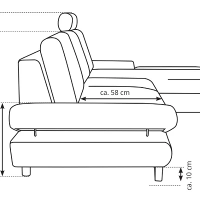 Rozkládací rohová sedačka GULEPA 1 - ocelová šedá 2, pravý roh