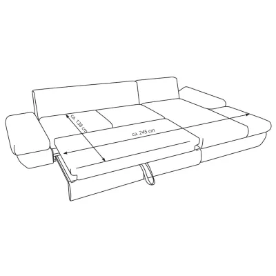 Rozkládací rohová sedačka GULEPA 1 - ocelová šedá 2, levý roh