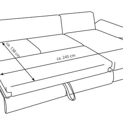 Rozkládací rohová sedačka GULEPA 1 - petrolejová, pravý roh