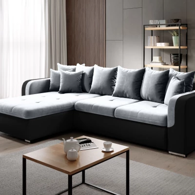 Rohová sedací souprava DAFNI MINI - černá / popelavá, levý roh