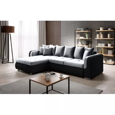 Rohová sedací souprava DAFNI MINI - černá / popelavá, levý roh