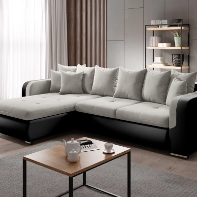 Rohová sedací souprava DAFNI MINI - černá / světle béžová, levý roh