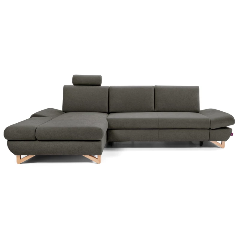 Rozkládací rohová sedačka GULEPA 1 - ocelová šedá 1, levý roh