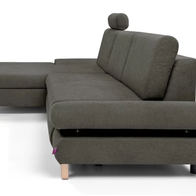 Rozkládací rohová sedačka GULEPA 1 - ocelová šedá 1, levý roh