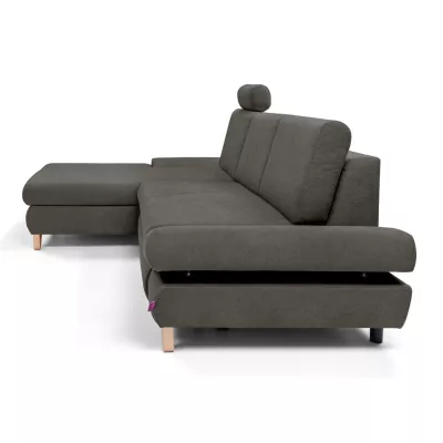 Rozkládací rohová sedačka GULEPA 1 - ocelová šedá 1, levý roh